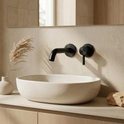 Aquanello Eterna Baterie de lavoar încastrabilă cu 2 găuri negru mat ET-W-1-10